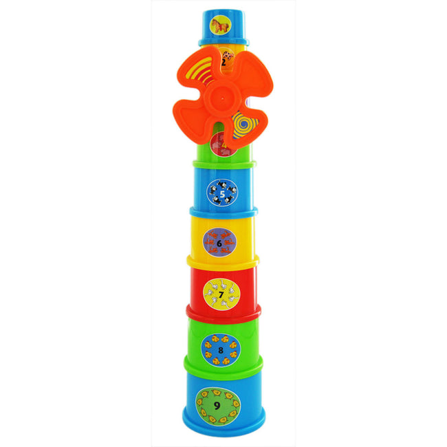 Stacking Cups With Purple Windmill