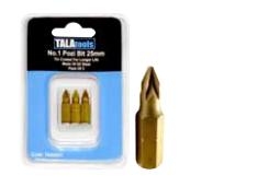 Tala 50mm Pozi PZ2 TiN Coated Insert Bit Pk (3)