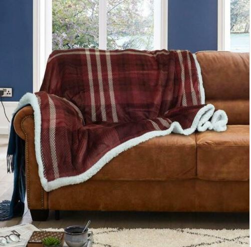 Flannel Sherpa Throw 125 x 150cms