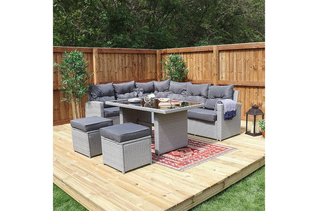 Louise – L Shaped 5 Piece Rattan Garden Furniture Set
