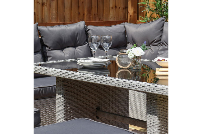 Louise – L Shaped 5 Piece Rattan Garden Furniture Set