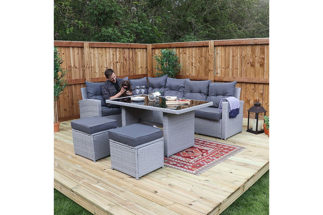 Louise – L Shaped 5 Piece Rattan Garden Furniture Set