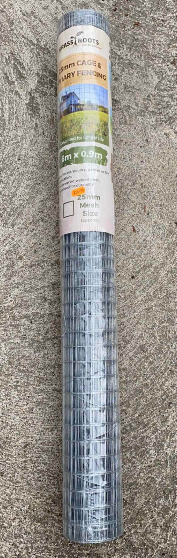 Grass Roots 25mm Cage & Aviary Fencing 6m*0.9m