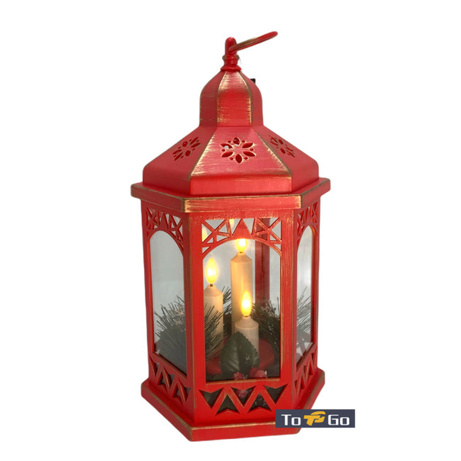Christmas Hexagonal Red Lantern 30CM