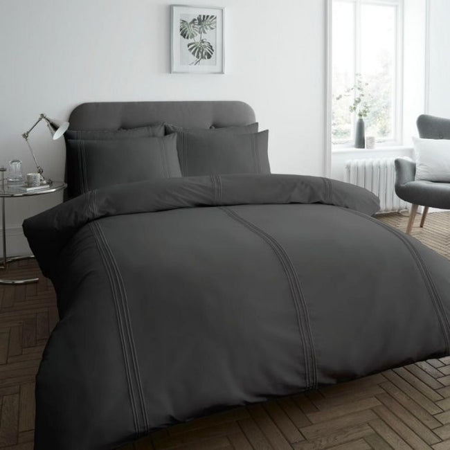 Super King Dulwich Duvet Set Charcoal by Gaveno Cavailia