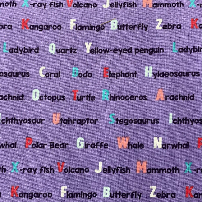 Alphabet words purple