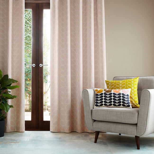 Orla Kiely House Linear Stem Pink Eyelet Curtains