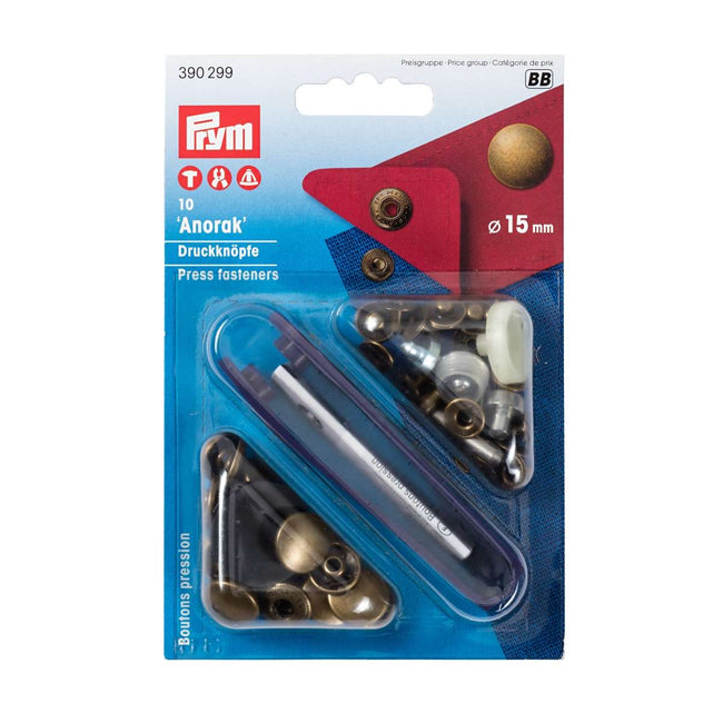 Prym Non-sew press fastener anorak 10pc