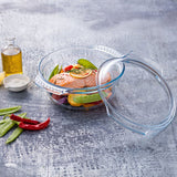 Pyrex Classic Easy Grip Glass Round Casserole Dish with Lid 4.9L