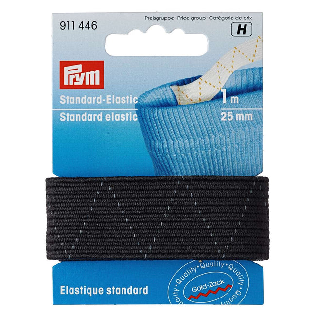 Prym Standard elastic, 25mm, black, 1m