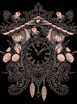 Cuckoo Clock - Rose Gold Scraper Foil