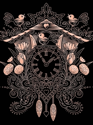 Cuckoo Clock - Rose Gold Scraper Foil
