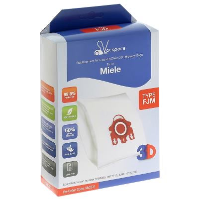 VACSPARE MIELE microfiber pack of 5 vacuum cleaner bag (type FJM)