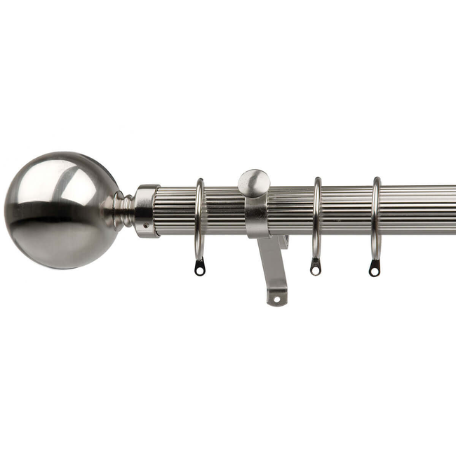 Crown Curtain Tracks Viscount 28mm Brushed Steel 240cm