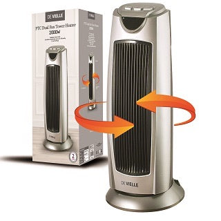 De Vielle PTC Dual Setting 2000w Tower Fan Heater