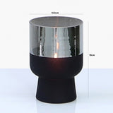 Value 19cm Black & Chrome Glass Hurricane Vase
