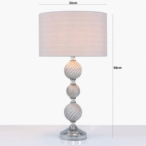 CIMC Value Three Ceramic Ball Table Lamp With Silver Shade