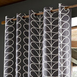 Orla Kiely House Linear Stem Charcoal Eyelet Curtains