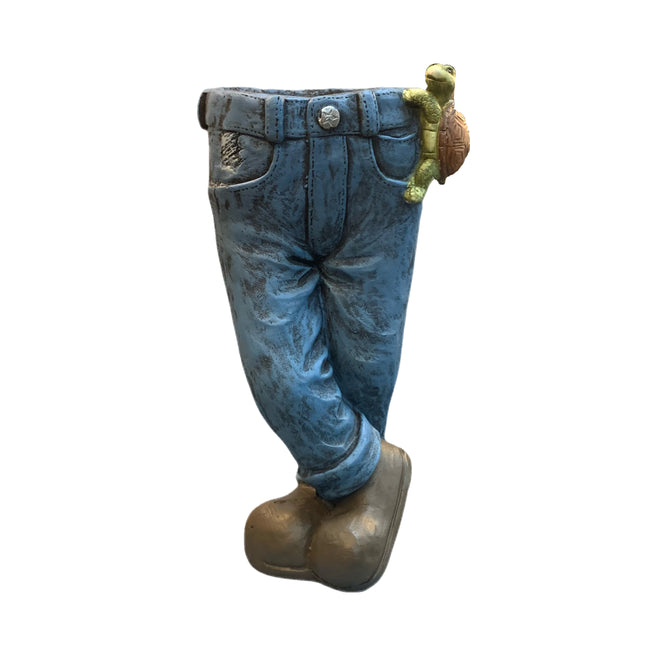 Garden decor working jeans flower pot planter