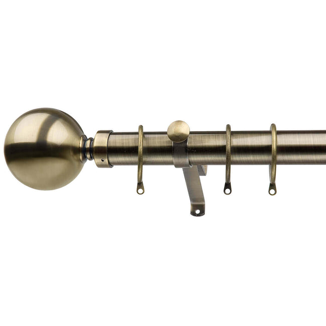 Crown Curtain Tracks Viscount 28mm Pole Antique Brass 160cm