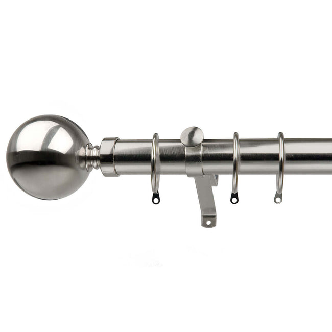 Crown Curtain Tracks Viscount 28mm Brushed Steel 240cm