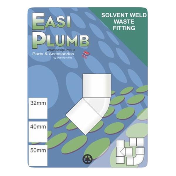 Easi Plumb 32Mm White Waste 45 Deg Bend