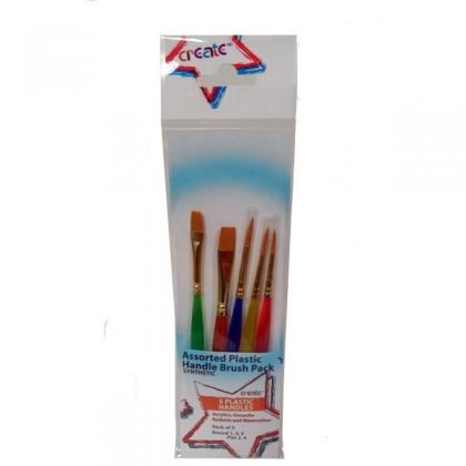 Create - 5 Plastic Handle Brush Set