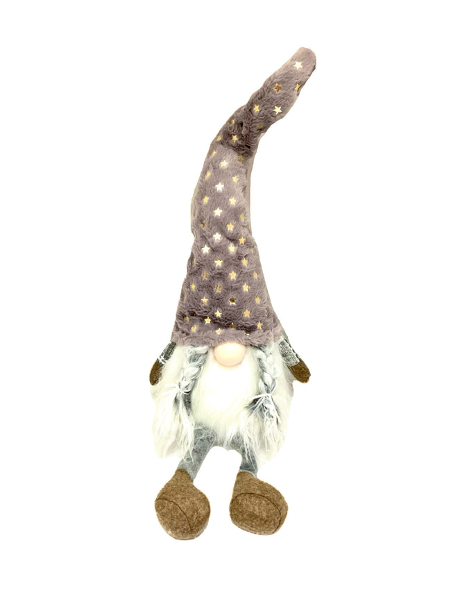 Christmas Grey Sitting Gnome