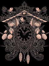 Cuckoo Clock - Rose Gold Scraper Foil