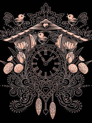 Cuckoo Clock - Rose Gold Scraper Foil
