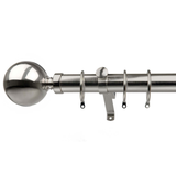 Crown Curtain Tracks Viscount 28mm Pole Brushed Steel 160cm
