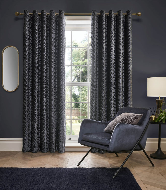 Ashley Wilde Designs Jovan Slate Eyelet Curtain