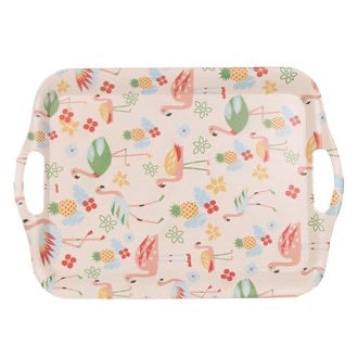 Flamingo bamboo tray 46cm