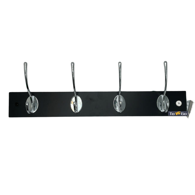 Headbourne 4 Victorian Chrome Hooks On Black Block Board
