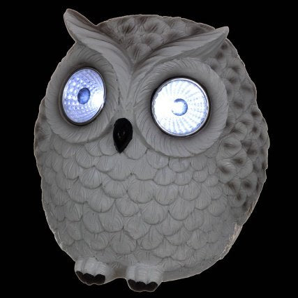LED Decorative Garden Ornament Garden Owl with Solar Light Eyes.