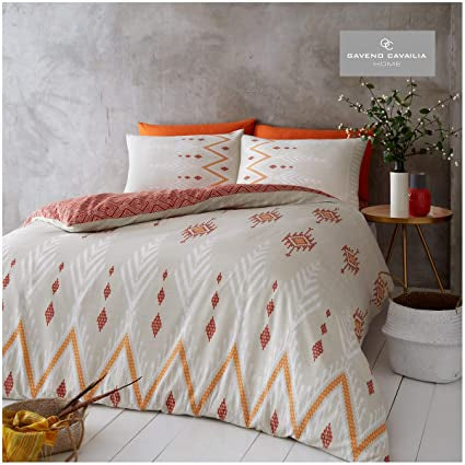 GAVENO CAVAILIA Reversible Floral Duvet Cover Quilt Set Easy Care Poly Cotton Botanical Bedding Polycotton Nico-Natural Double
