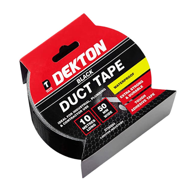 DEKTON 50MM X 10M BLACK CLOTH DUCT TAPE