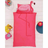 Gaveno Cavailia 3D Panel Kids Duvet Set Flamingo Single Padded Feature Animal Shaped Bedding 2 Piece Printed Reversible Bedlinen Easy Care DuvetCover Bedset 1 Quilt Cover and 1 Pillow Case