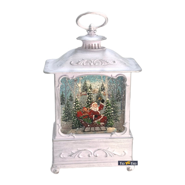 Christmas LED Water Spinner Lantern Santa 23CM