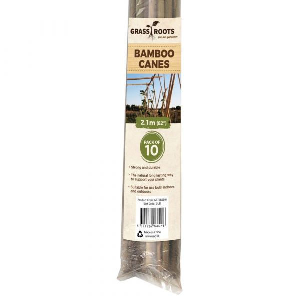 GRASS ROOTS Bamboo Canes Natural 2.2M 10Pk