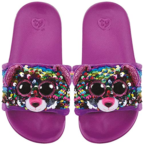 TY Reversible Sequin Pool Slides - Dotty Leopard