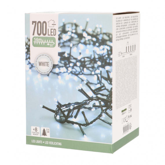 Christmas lights microcluster 14 m 700 LED white