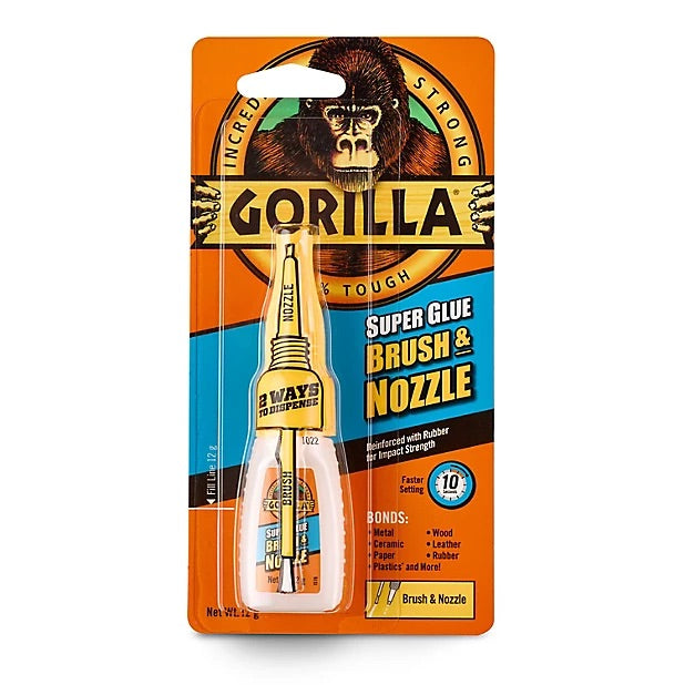 Gorilla Super Glue Brush and Nozzle - 12g