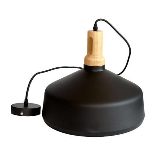 Modern Black Wooden Top Pendant Ф350