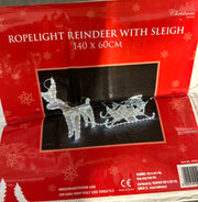 Ropelight Reindeer With Sleigh