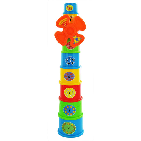 Stacking Cups With Purple Windmill