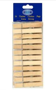 24 Timber Clothes Pegs