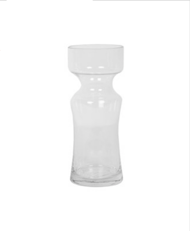 Clear Glass Shaped Vase 24.5cm