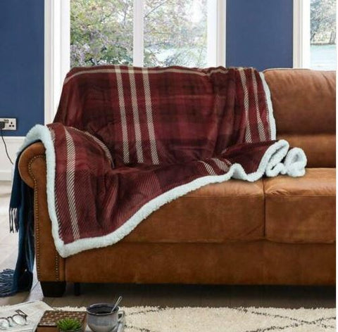Flannel Sherpa Throw 125 x 150cms