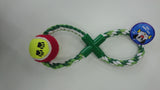 Balls and Rope 8 Loop Dog Toy